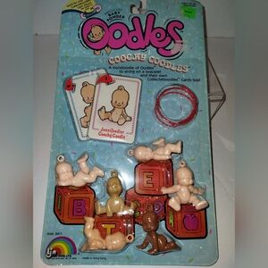 Vintage LJN Oodles Dolls 1 - 6 Coochy Coodles Figures w/Cards & Bracelet NIP
